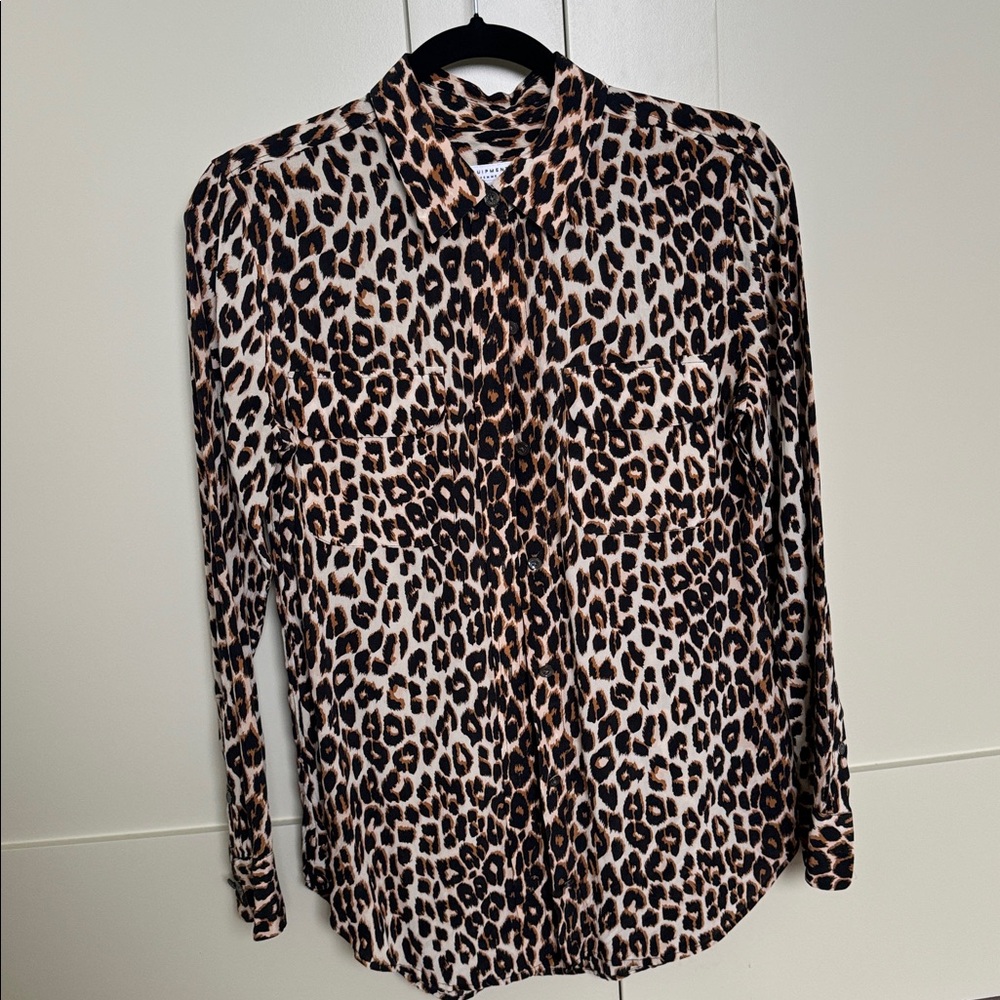 Equipment Leopard Print Silk Shirt